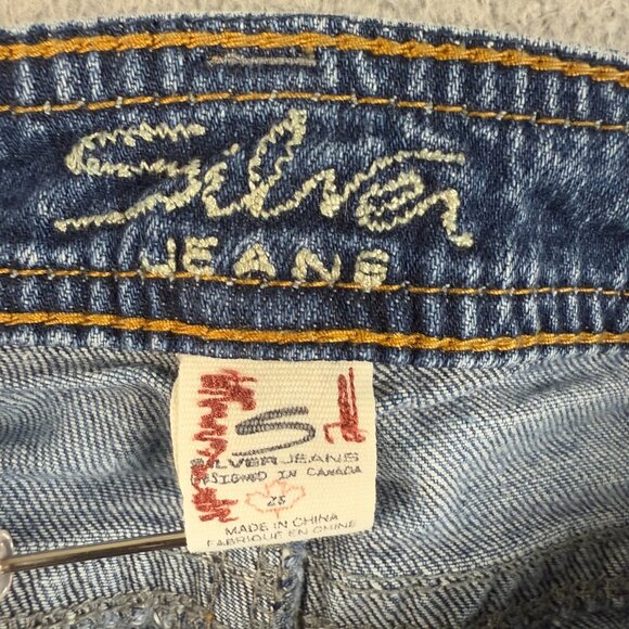 Silver Jeans Womens 25x33 Blue Tuesday Low Rise Slim Boot Bootcut Stretch Denim - Picture 6 of 11